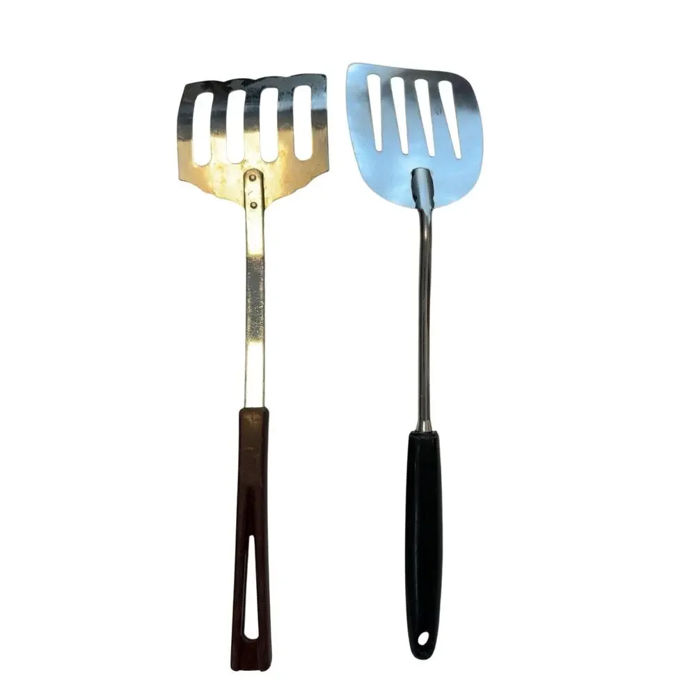 Vintage Stainless Steel Slotted Turner Spatula Lot of 2 Unbranded Kitchen